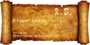 Kluger Dejte névjegykártya